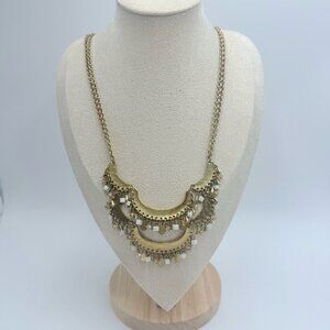 Vintage Gold Tone Tribal Tiered Crescent Ethiopian Wedding Necklace